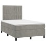 Box spring bed with mattress and LED light gray velvet 120x200 cm by vidaXL, Beds and slatted bases - Ref: Foro24-3136233, Pr...