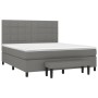 Cama box spring con colchón tela gris oscuro 180x200 cm de vidaXL, Camas y somieres - Ref: Foro24-3136614, Precio: 682,90 €, ...