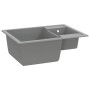 Double bowl kitchen sink with overflow in gray granite by vidaXL, Sinks - Ref: Foro24-147086, Price: 132,23 €, Discount: %