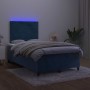 Box spring bed with mattress and LED dark blue velvet 120x200 cm by vidaXL, Beds and slatted bases - Ref: Foro24-3136117, Pri...