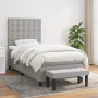 Cama box spring con colchón tela gris claro 90x190 cm de vidaXL, Camas y somieres - Ref: Foro24-3136877, Precio: 370,84 €, De...