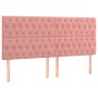 Cama box spring colchón y LED terciopelo rosa 200x200 cm de vidaXL, Camas y somieres - Ref: Foro24-3136328, Precio: 679,63 €,...