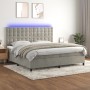 Cama box spring colchón y LED terciopelo gris claro 200x200 cm de vidaXL, Camas y somieres - Ref: Foro24-3136383, Precio: 698...