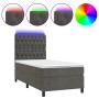 Boxspringbett mit Matratze und dunkelgrauem LED-Samt 90x190 cm von vidaXL, Betten und Lattenroste - Ref: Foro24-3136276, Prei...