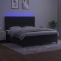 Box spring bed with mattress and LED black velvet 180x200 cm by vidaXL, Beds and slatted bases - Ref: Foro24-3136319, Price: ...