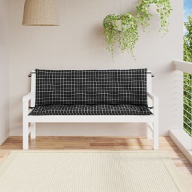 Cushions for garden bench 2 units black checkered fabric 150x50x7cm by vidaXL, Cushions for chairs and sofas - Ref: Foro24-36...