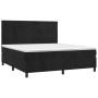 Box spring bed with mattress and LED black velvet 180x200 cm by vidaXL, Beds and slatted bases - Ref: Foro24-3136259, Price: ...