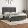 Cama box spring colchón y LED terciopelo gris oscuro 180x200 cm de vidaXL, Camas y somieres - Ref: Foro24-3136138, Precio: 60...