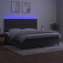 Box spring bed with mattress and LED dark gray velvet 200x200 cm by vidaXL, Beds and slatted bases - Ref: Foro24-3136384, Pri...