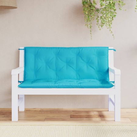 Garden bench cushions 2 pcs turquoise fabric 120x50x7 cm by vidaXL, Cushions for chairs and sofas - Ref: Foro24-361696, Price...