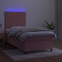 Cama box spring colchón y LED terciopelo rosa 80x200 cm de vidaXL, Camas y somieres - Ref: Foro24-3136214, Precio: 321,01 €, ...