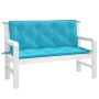 Garden bench cushions 2 pcs turquoise fabric 120x50x7 cm by vidaXL, Cushions for chairs and sofas - Ref: Foro24-361696, Price...