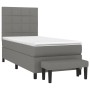 Cama box spring con colchón tela gris oscuro 90x200 cm de vidaXL, Camas y somieres - Ref: Foro24-3136566, Precio: 390,87 €, D...