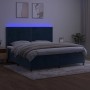 Box spring bed with mattress and LED dark blue velvet 200x200 cm by vidaXL, Beds and slatted bases - Ref: Foro24-3136087, Pri...