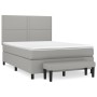 Box spring bed with light gray fabric mattress 140x190 cm by vidaXL, Beds and slatted bases - Ref: Foro24-3136509, Price: 524...