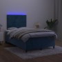 Cama box spring colchón y LED terciopelo azul oscuro 120x200 cm de vidaXL, Camas y somieres - Ref: Foro24-3135997, Precio: 44...