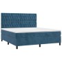 Box spring bed with mattress and LED dark blue velvet 180x200 cm by vidaXL, Beds and slatted bases - Ref: Foro24-3136321, Pri...