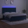 Cama box spring colchón y LED terciopelo azul oscuro 180x200 cm de vidaXL, Camas y somieres - Ref: Foro24-3136321, Precio: 65...