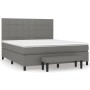 Cama box spring con colchón tela gris oscuro 160x200 cm de vidaXL, Camas y somieres - Ref: Foro24-3136606, Precio: 618,41 €, ...