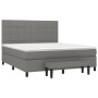 Cama box spring con colchón tela gris oscuro 160x200 cm de vidaXL, Camas y somieres - Ref: Foro24-3136606, Precio: 618,41 €, ...