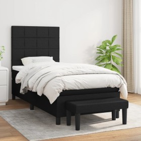 Cama box spring con colchón tela negro 90x200 cm de vidaXL, Camas y somieres - Ref: Foro24-3136567, Precio: 366,99 €, Descuen...