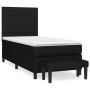 Box spring bed with black fabric mattress 90x200 cm by vidaXL, Beds and slatted bases - Ref: Foro24-3136567, Price: 366,33 €,...