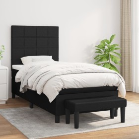 Cama box spring con colchón tela negro 100x200 cm de vidaXL, Camas y somieres - Ref: Foro24-3136575, Precio: 398,08 €, Descue...