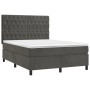 Boxspringbett mit Matratze und dunkelgrauem LED-Samt 140x200 cm von vidaXL, Betten und Lattenroste - Ref: Foro24-3136306, Pre...