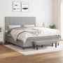 Box spring bed with light gray fabric mattress 160x200 cm by vidaXL, Beds and slatted bases - Ref: Foro24-3136605, Price: 613...