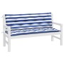 Garden bench cushions 2 pcs blue white striped fabric 150x50x7 cm by vidaXL, Cushions for chairs and sofas - Ref: Foro24-3617...