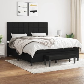 Box spring bed with black fabric mattress 160x200 cm by vidaXL, Beds and slatted bases - Ref: Foro24-3136607, Price: 628,90 €...