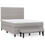 Cama box spring con colchón tela gris claro 140x200 cm de vidaXL, Camas y somieres - Ref: Foro24-3136677, Precio: 557,53 €, D...