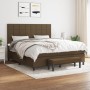 Cama box spring con colchón tela marrón oscuro 180x200 cm de vidaXL, Camas y somieres - Ref: Foro24-3136616, Precio: 654,99 €...