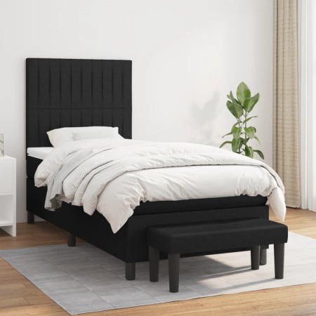 Cama box spring con colchón tela negro 90x190 cm de vidaXL, Camas y somieres - Ref: Foro24-3136719, Precio: 377,54 €, Descuen...