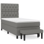 Cama box spring con colchón tela gris oscuro 80x200 cm de vidaXL, Camas y somieres - Ref: Foro24-3136790, Precio: 371,62 €, D...