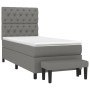 Cama box spring con colchón tela gris oscuro 80x200 cm de vidaXL, Camas y somieres - Ref: Foro24-3136790, Precio: 371,62 €, D...