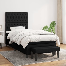 Cama box spring con colchón tela negro 90x200 cm de vidaXL, Camas y somieres - Ref: Foro24-3136807, Precio: 382,99 €, Descuen...