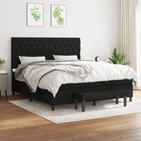 Box spring bed with black fabric mattress 160x200 cm by vidaXL, Beds and slatted bases - Ref: Foro24-3136847, Price: 673,22 €...