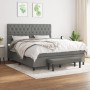 Box spring bed with dark gray fabric mattress 160x200 cm by vidaXL, Beds and slatted bases - Ref: Foro24-3136846, Price: 639,...