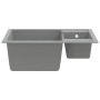 Double bowl kitchen sink with overflow in gray granite by vidaXL, Sinks - Ref: Foro24-147086, Price: 132,23 €, Discount: %