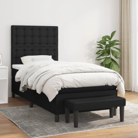 Box spring bed with black fabric mattress 90x200 cm by vidaXL, Beds and slatted bases - Ref: Foro24-3136887, Price: 395,15 €,...