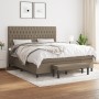 Cama box spring con colchón tela gris taupe 180x200 cm de vidaXL, Camas y somieres - Ref: Foro24-3136857, Precio: 720,43 €, D...