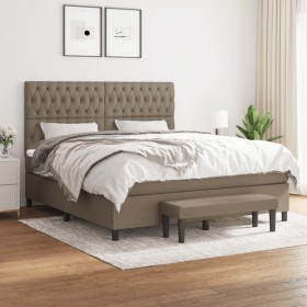 Box spring bed with taupe gray fabric mattress 180x200 cm by vidaXL, Beds and slatted bases - Ref: Foro24-3136857, Price: 694...