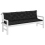 Gartenbankkissen 2 Stück schwarz karierter Stoff 200x50x7cm von vidaXL, Kissen für Stühle und Sofas - Ref: Foro24-361748, Pre...