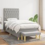 Cama box spring con colchón tela gris claro 90x200 cm de vidaXL, Camas y somieres - Ref: Foro24-3137365, Precio: 405,97 €, De...