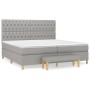 Cama box spring con colchón tela gris claro 200x200 cm de vidaXL, Camas y somieres - Ref: Foro24-3137421, Precio: 704,66 €, D...