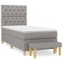 Cama box spring con colchón tela gris claro 80x200 cm de vidaXL, Camas y somieres - Ref: Foro24-3137349, Precio: 370,14 €, De...