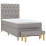 Cama box spring con colchón tela gris claro 80x200 cm de vidaXL, Camas y somieres - Ref: Foro24-3137349, Precio: 370,14 €, De...