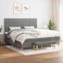 Cama box spring con colchón tela gris oscuro 200x200 cm de vidaXL, Camas y somieres - Ref: Foro24-3137182, Precio: 722,66 €, ...