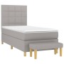 Cama box spring con colchón tela gris claro 80x200 cm de vidaXL, Camas y somieres - Ref: Foro24-3137109, Precio: 353,08 €, De...